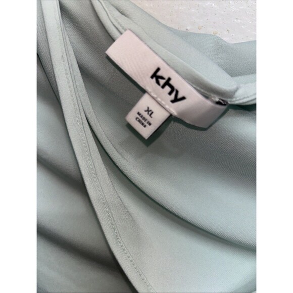 KHY Women Long Sleeves Off The Shoulder Ruched Blouse Green XL Stretch - Picture 3 of 8